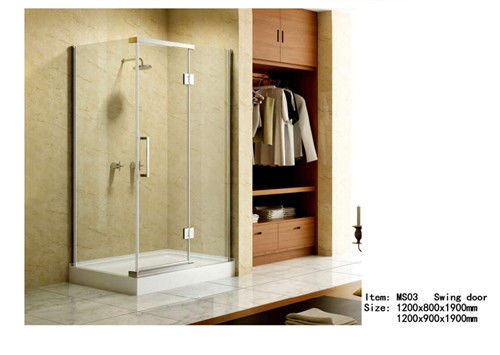 Porcellana Recinzioni acriliche quadrate della doccia dell'angolo del vassoio, recinzione di vetro della doccia di tre pannelli fornitore